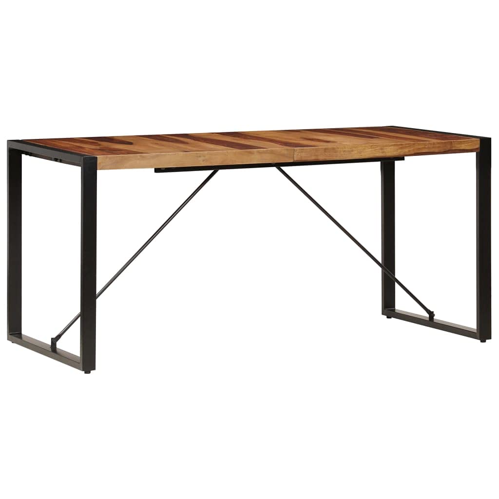 Industrial Dining Table Metal Frame 63"x31.5"x29.5" Solid Sheesham Wood R747