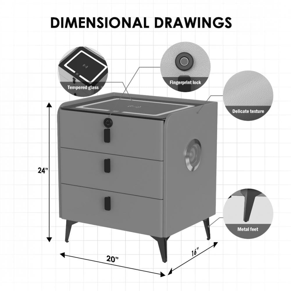 LED Nightstand with Bluetooth Speaker P9575