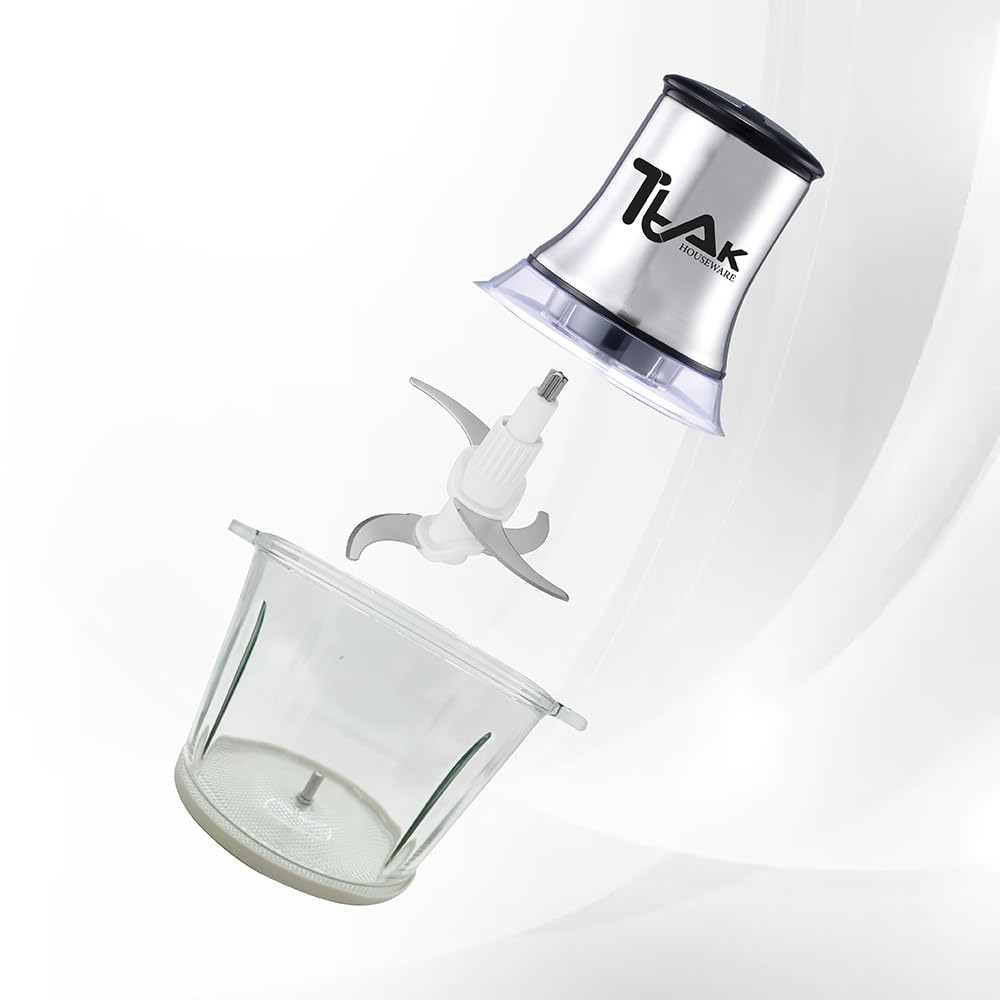 Electric Food Chopper with 3L Glass Bowl, 300W Motor, 4 Blades K31174