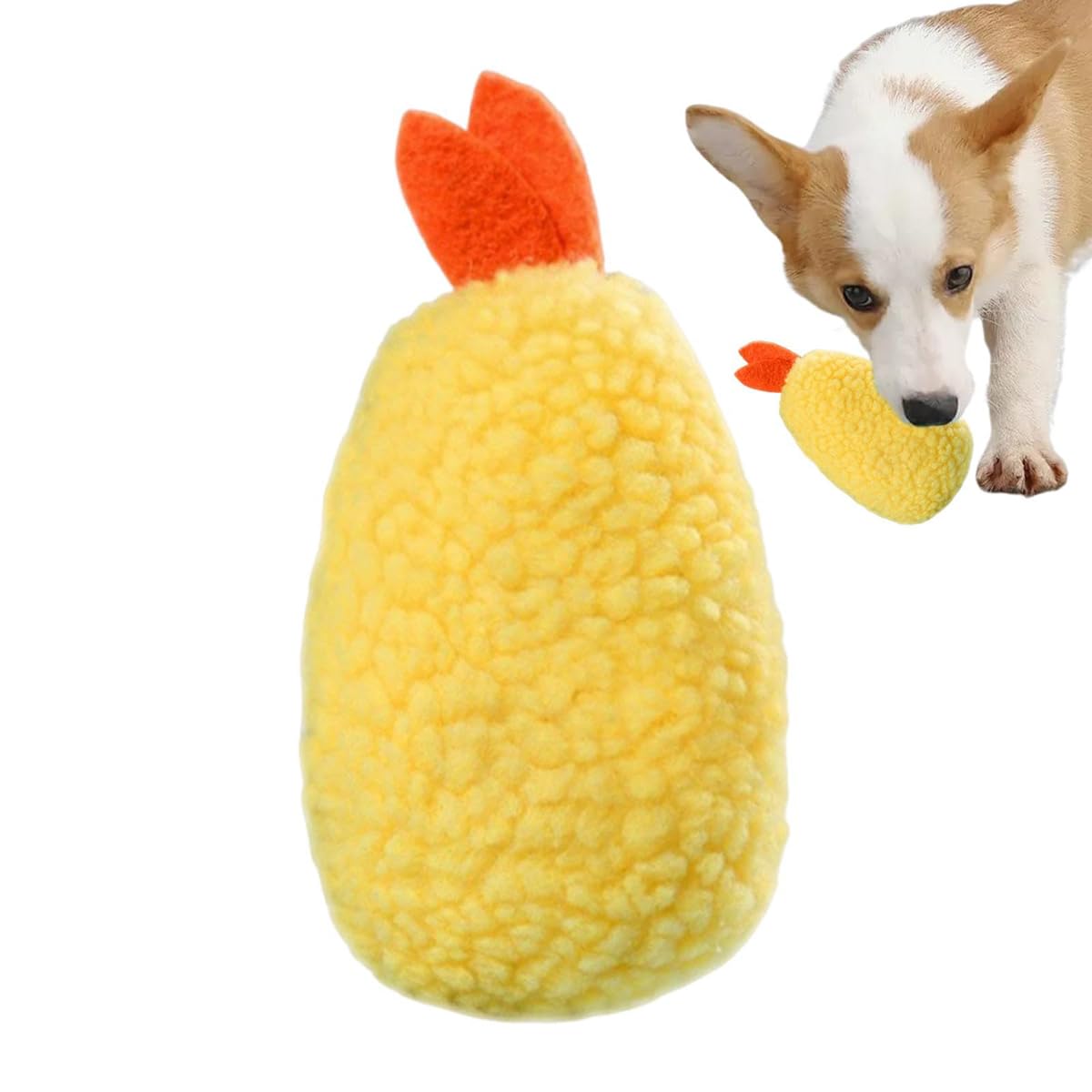 Fried Shrimp Shaped Plush Squeaky Dog & Cat Toy Z528