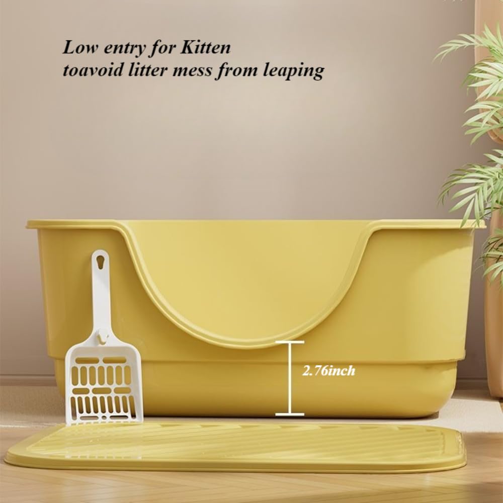 Semi Enclosed Cat Litter Box with High Sides & Low Entry E698798