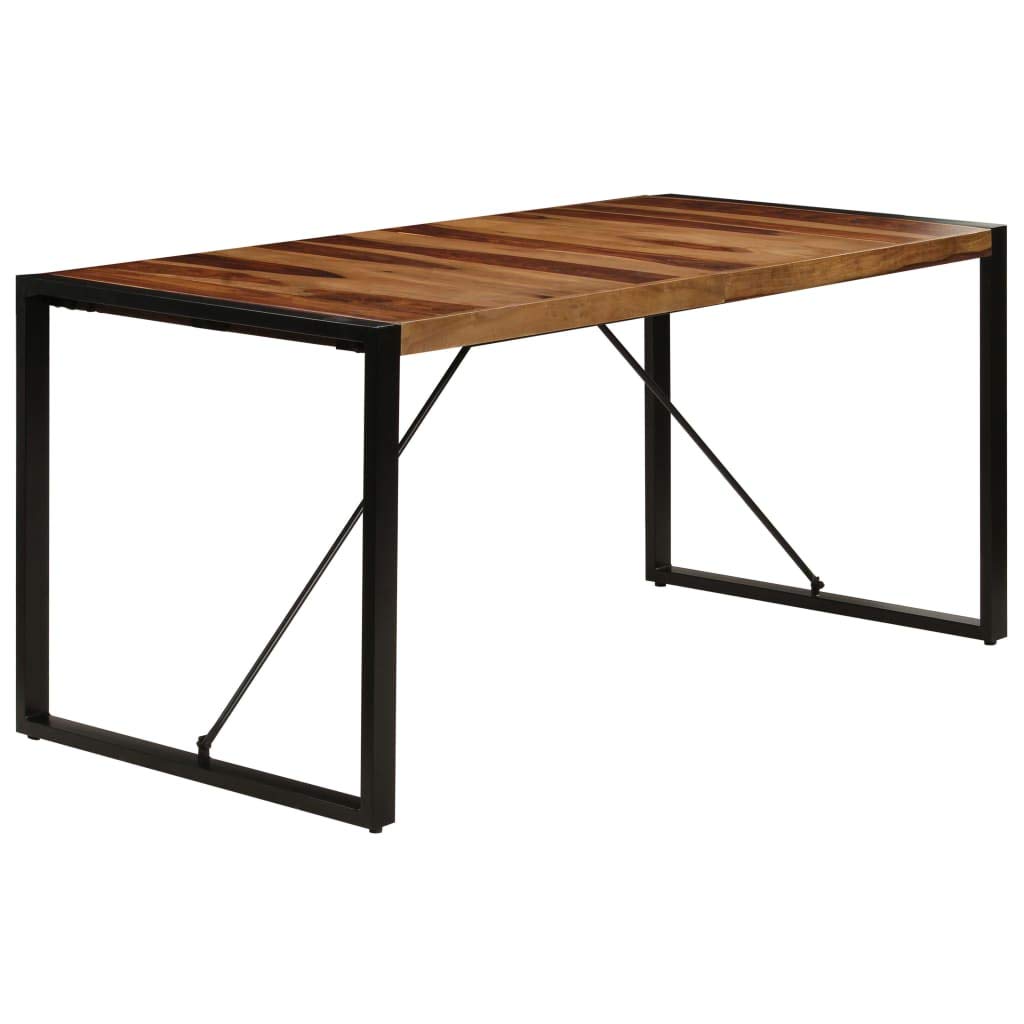 Industrial Dining Table Metal Frame 63"x31.5"x29.5" Solid Sheesham Wood R747
