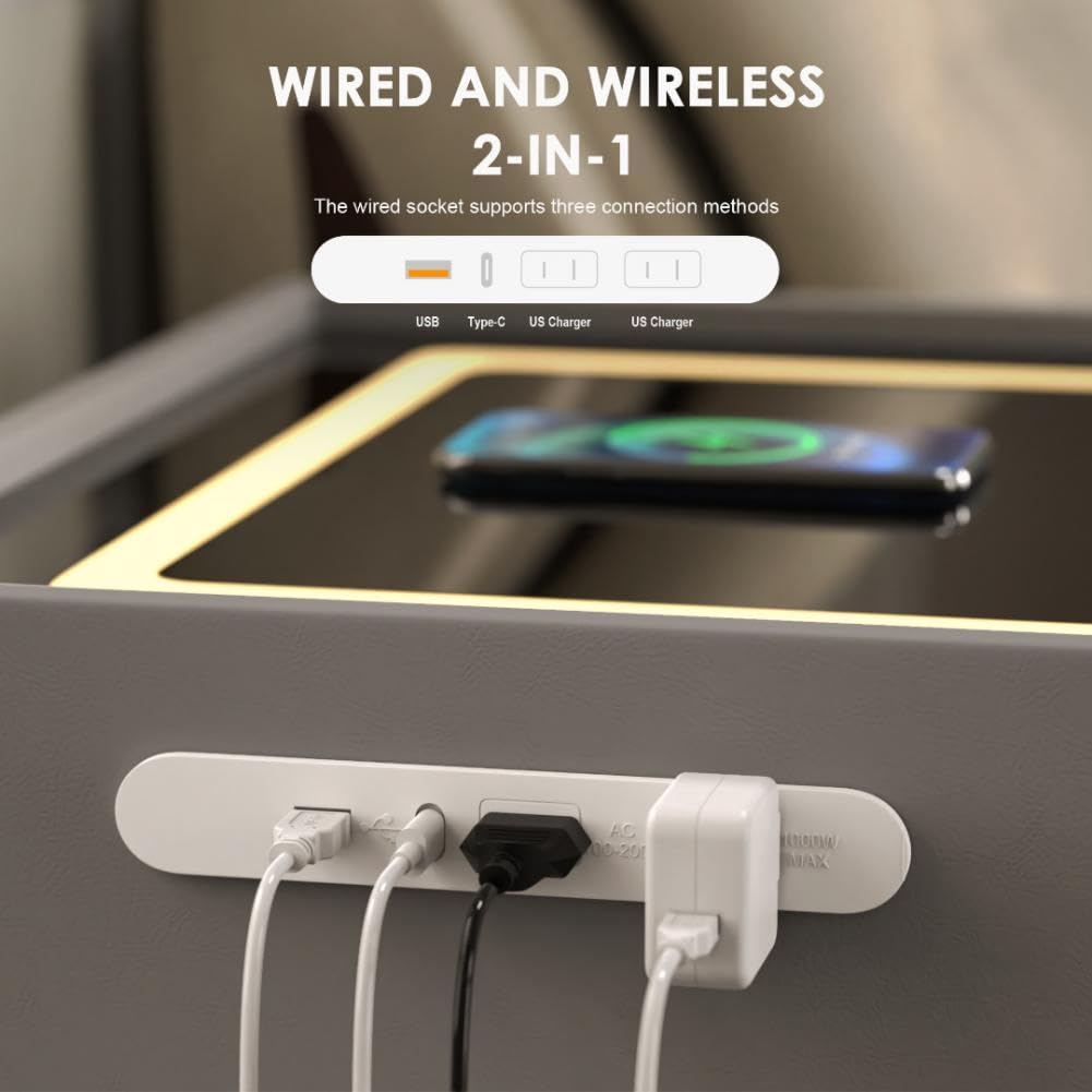 LED Nightstand with Bluetooth Speaker P9575