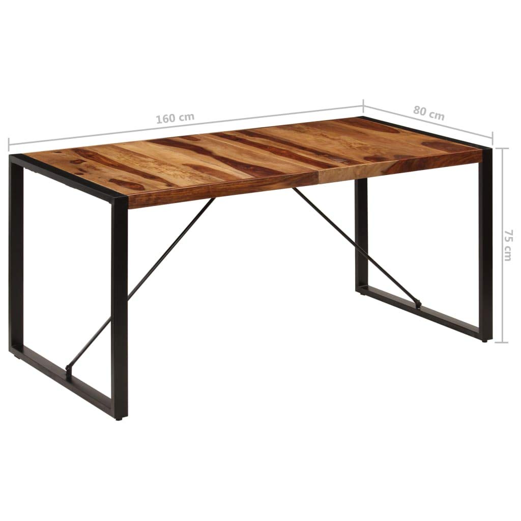 Industrial Dining Table Metal Frame 63"x31.5"x29.5" Solid Sheesham Wood R747