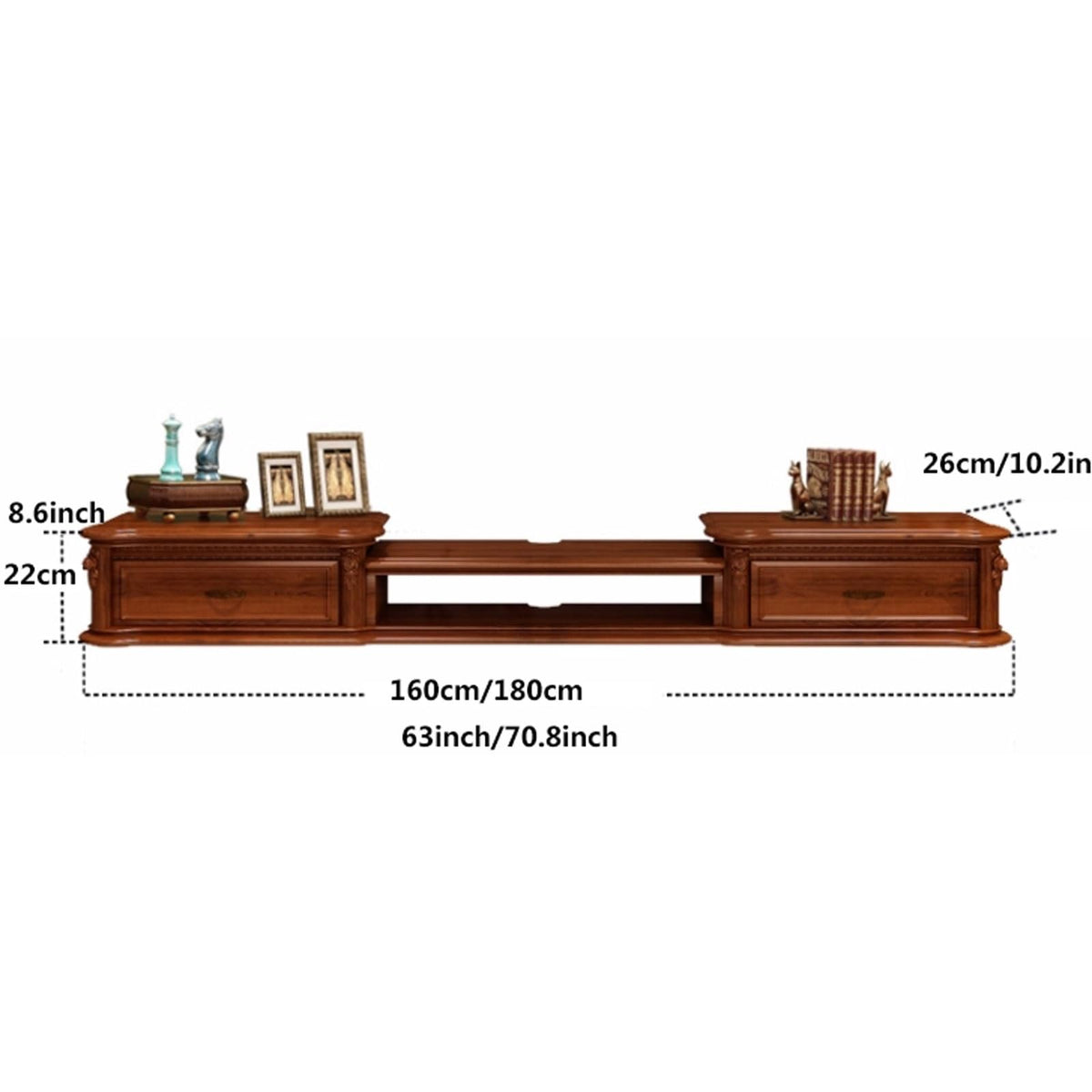 Wall Mounted TV Stand with Drawers and Open Storage Shelf I62702