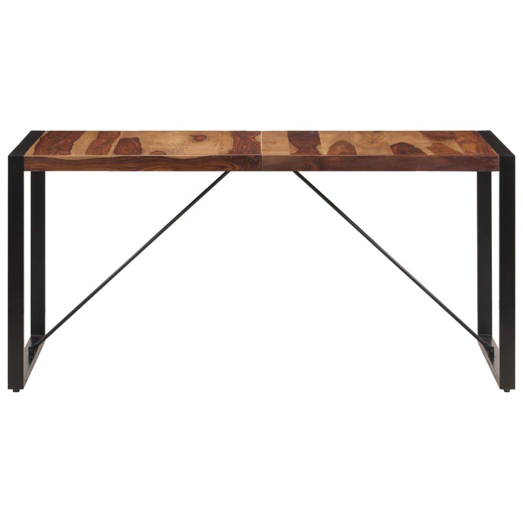 Industrial Dining Table Metal Frame 63"x31.5"x29.5" Solid Sheesham Wood R747