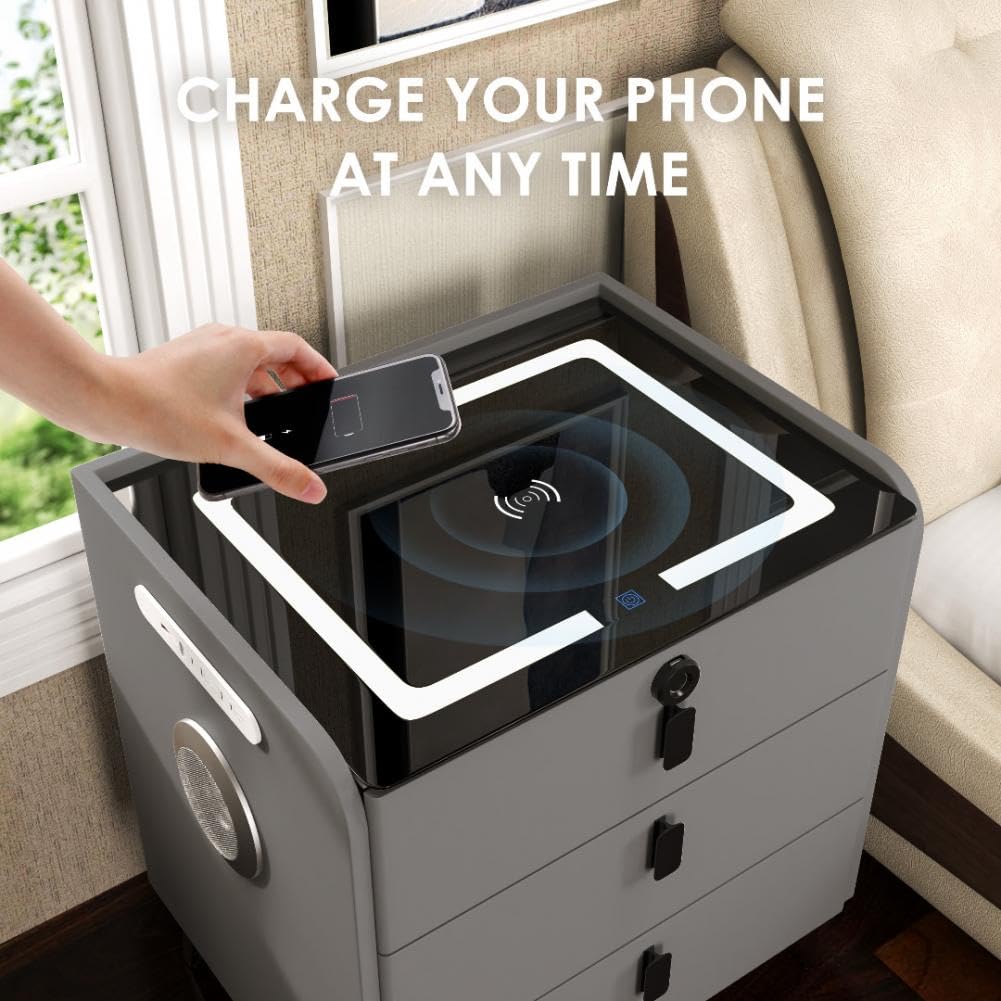 LED Nightstand with Bluetooth Speaker P9575