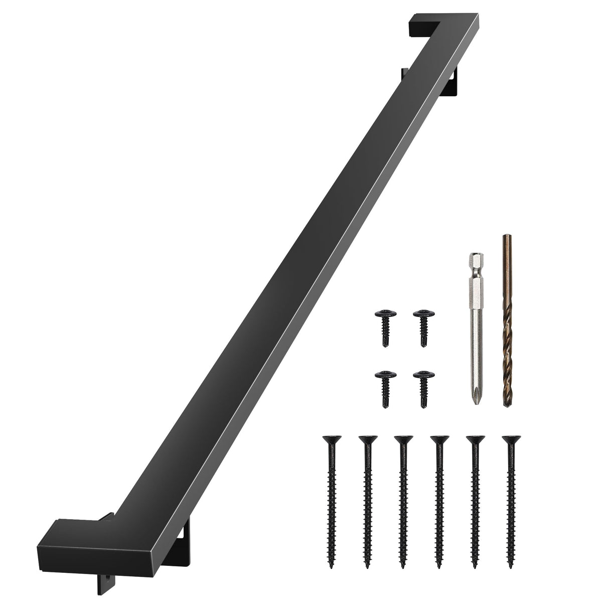 Black 6FT Aluminum Handrail F851566