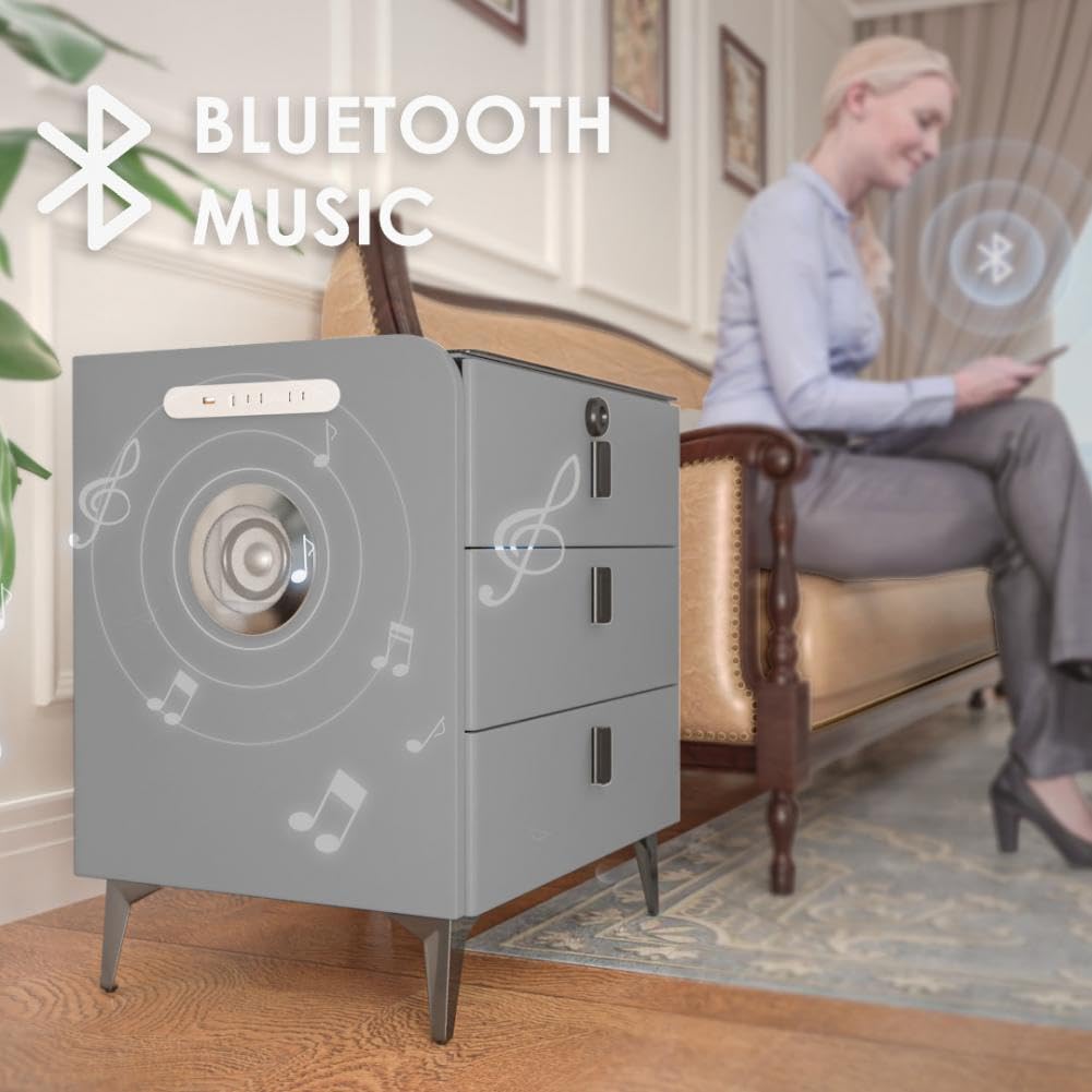 LED Nightstand with Bluetooth Speaker P9575