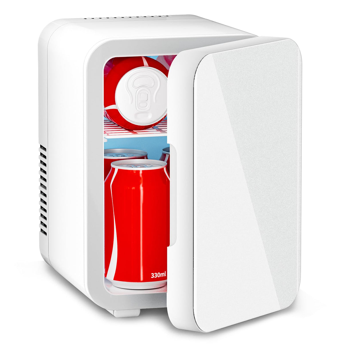 4L 6 Can Mini Fridge with Glass Door White T5884