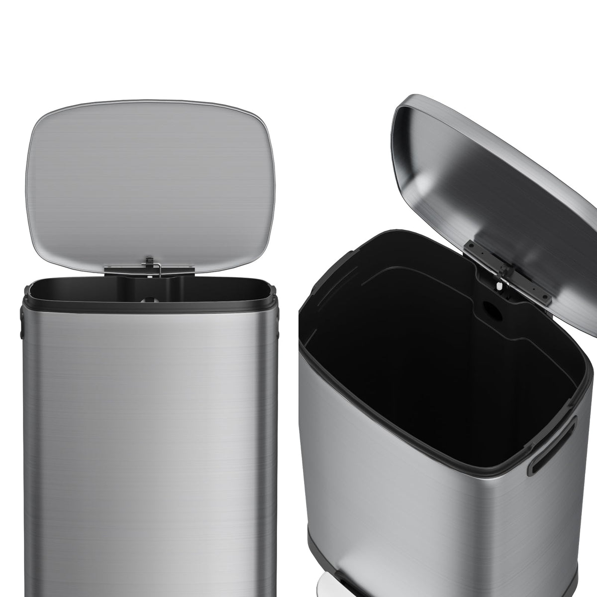 13 Gallon Fingerprint Proof Stainless Steel Trash Can with Lid N903506
