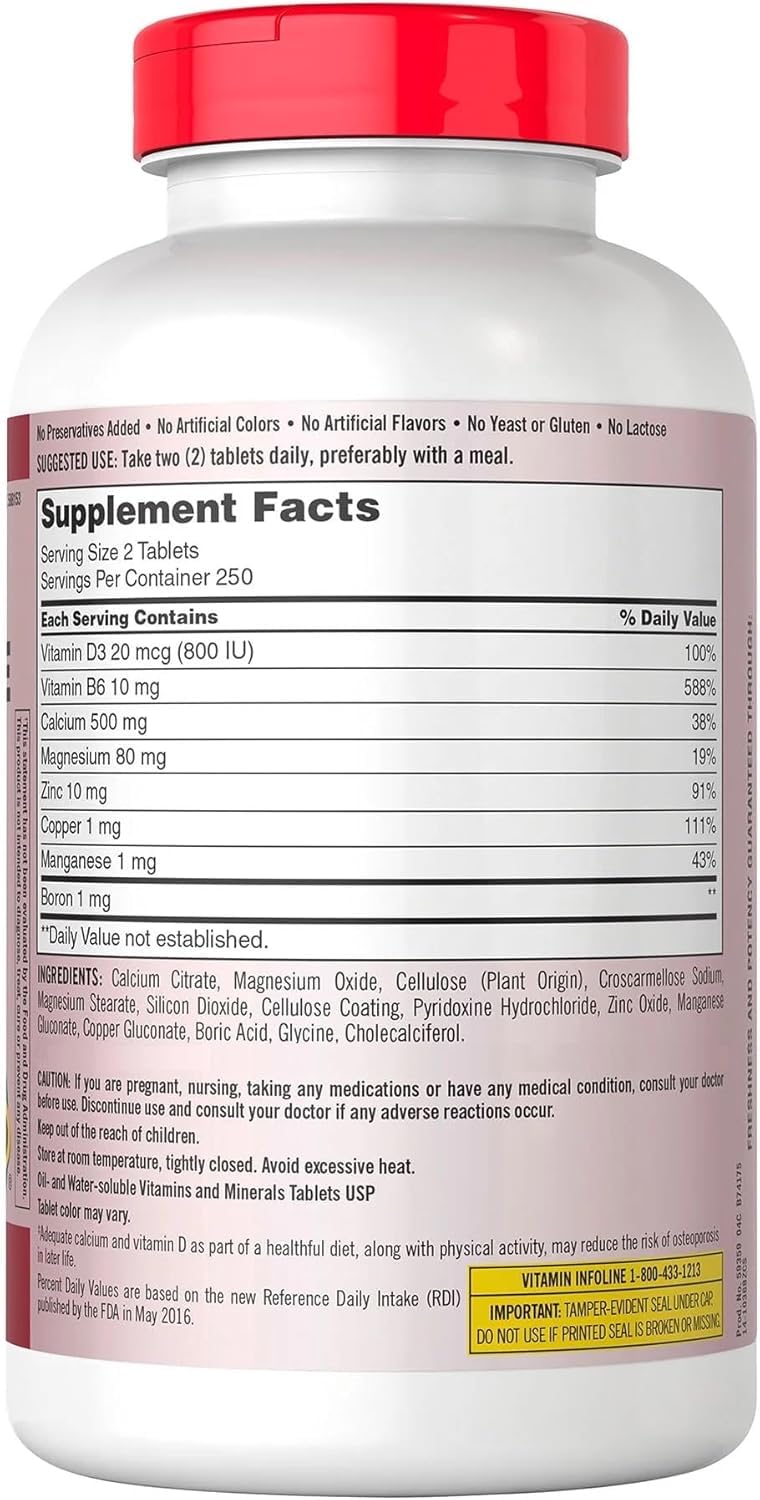 Calcium Citrate 500mg with Magnesium, Zinc and Vitamin D3 500 Tablets B815677