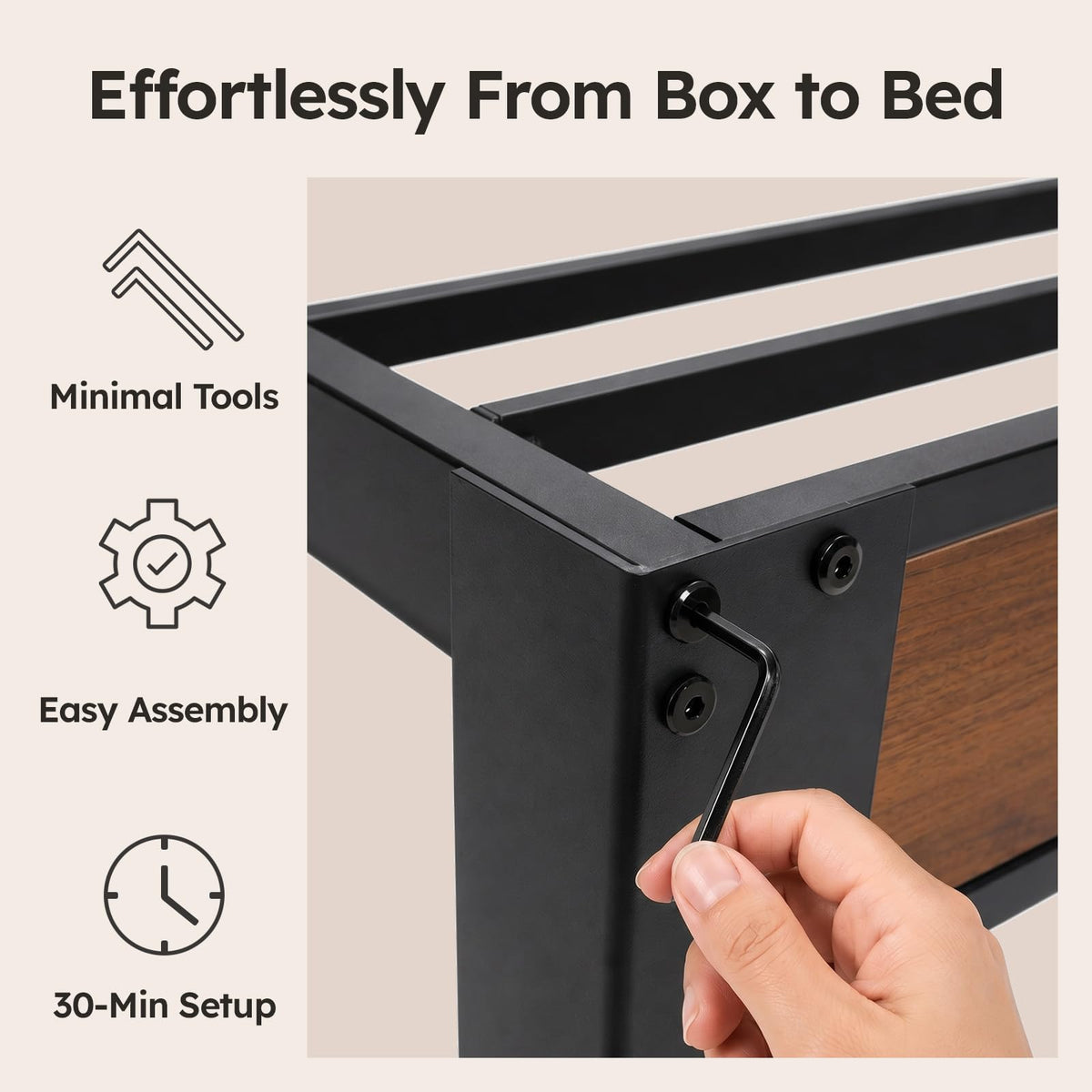 Queen Size Bed Frame with Storage Headboard P392