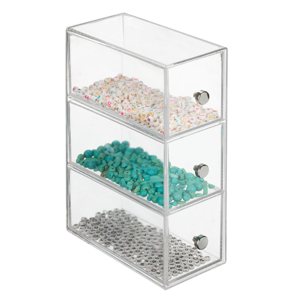 Clear 3 Drawer Plastic Stackable Desktop Organizer, 2 Pack K96255