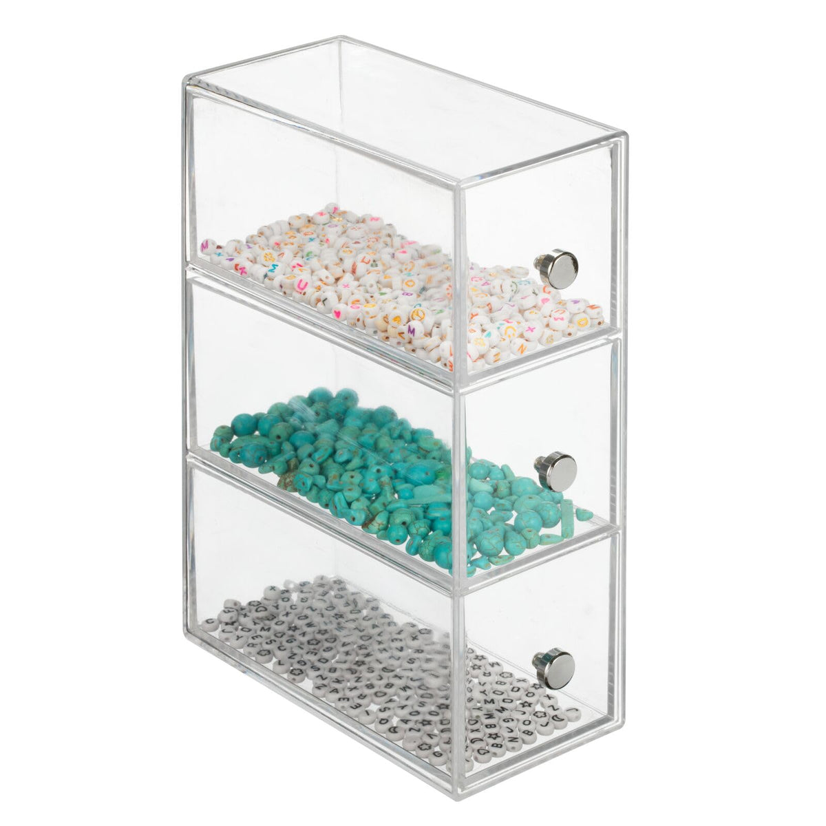 Clear 3 Drawer Plastic Stackable Desktop Organizer, 2 Pack K96255