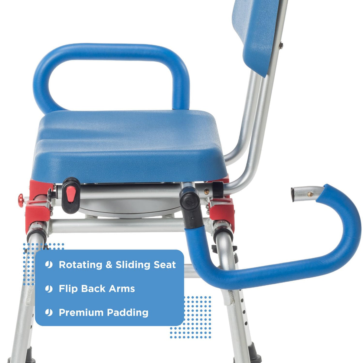 Rotating Transfer Bench with Padded Seat and Arms S9261