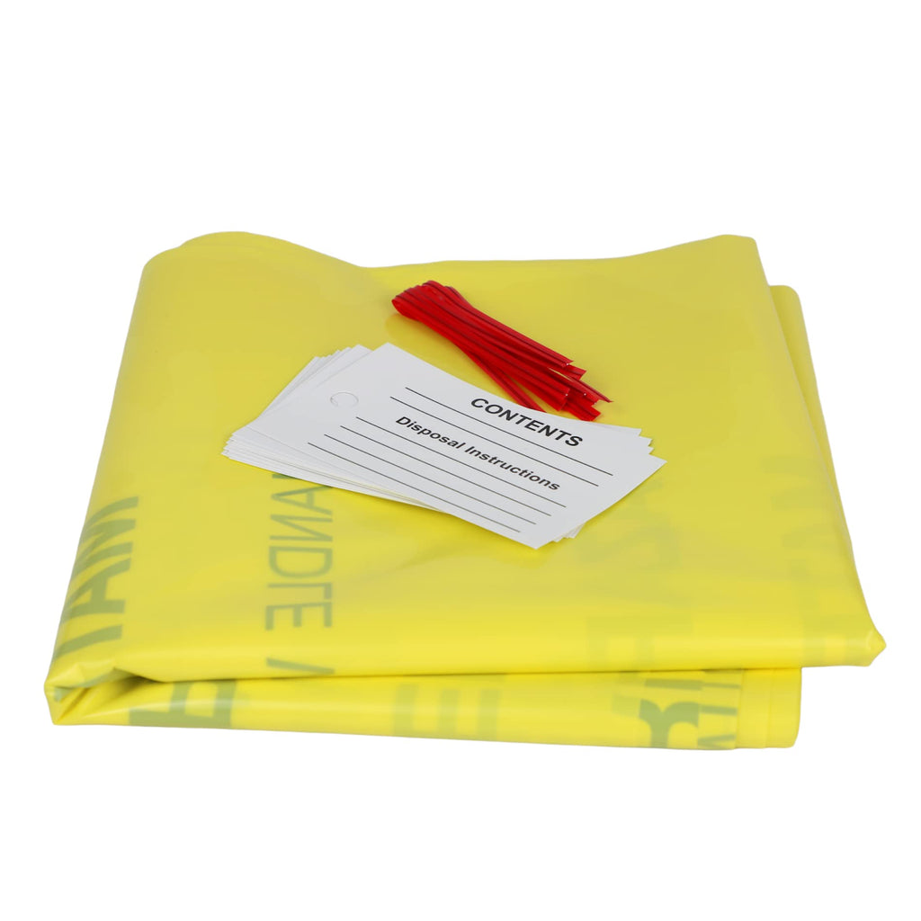10-Gallon Hazardous Waste Bags 24 Pack Yellow 4 mil H127756