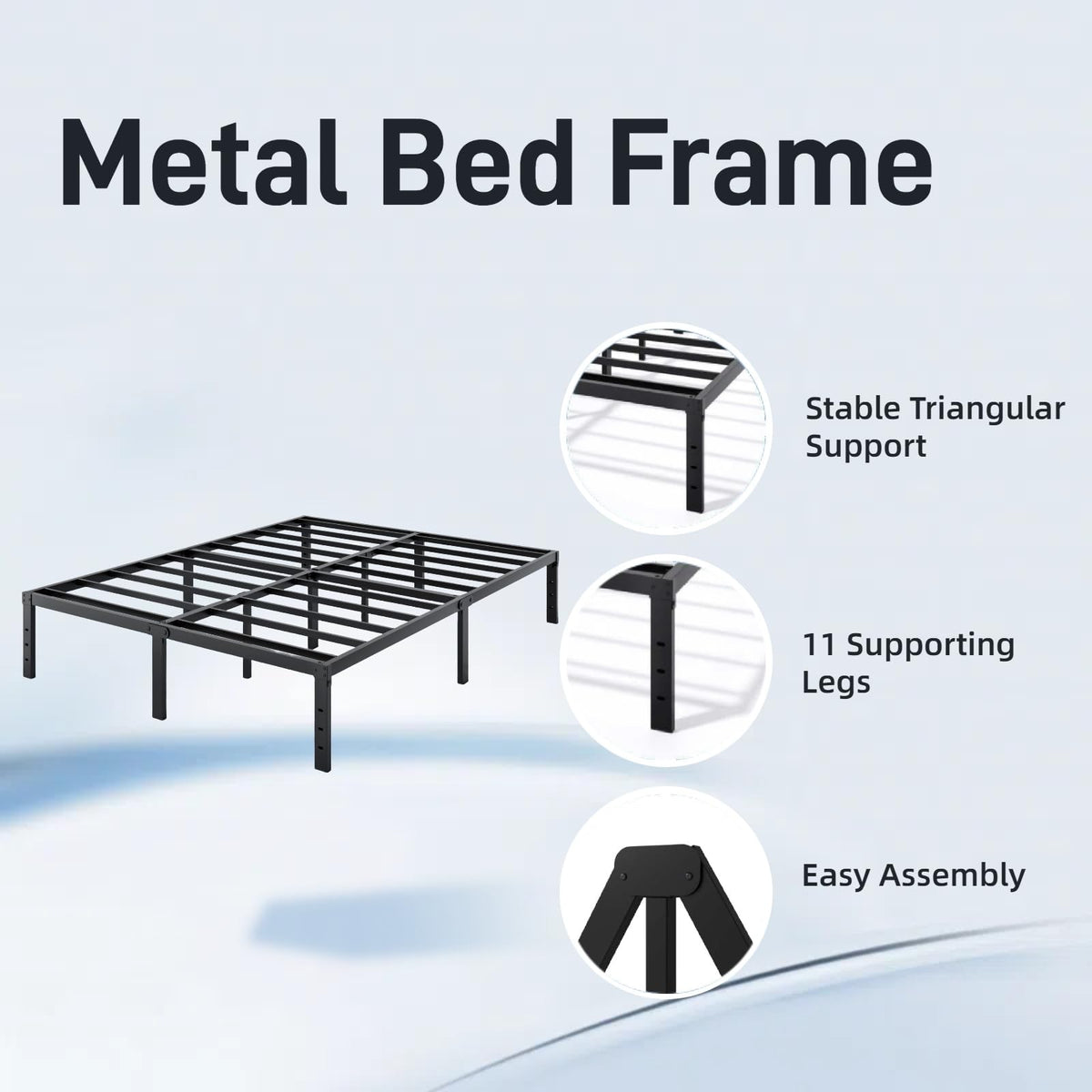 18 Inch Queen Metal Platform Bed Frame Q4990