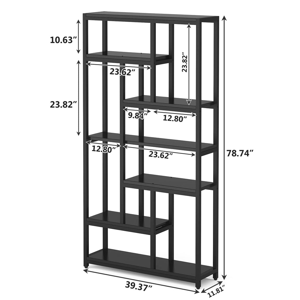 79 Inch 7-Tier 10-Open Shelf Bookcase M340969