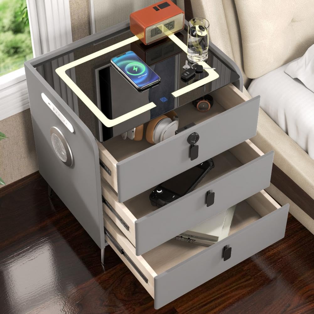 LED Nightstand with Bluetooth Speaker P9575