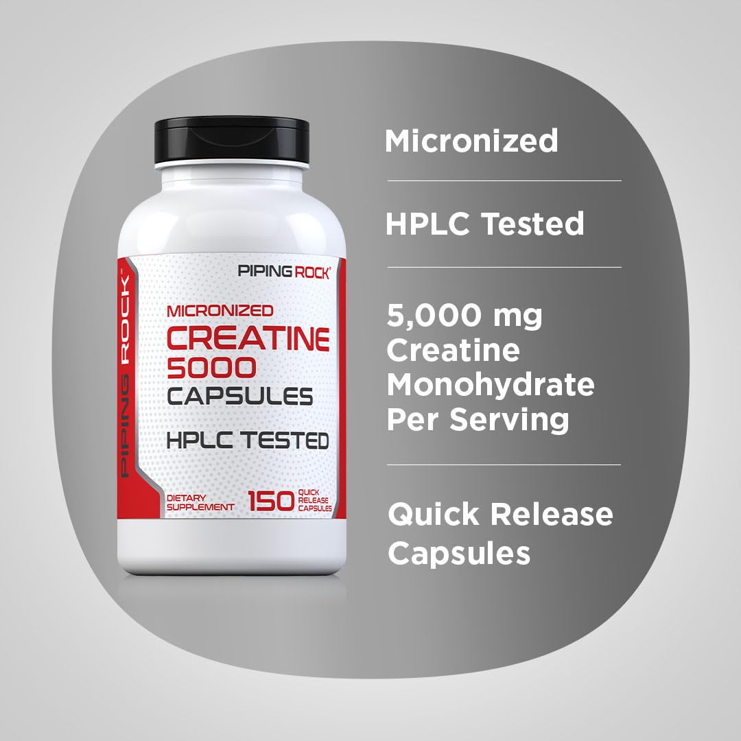 Creatine Monohydrate Capsules 5000mg 150 Pills Q401