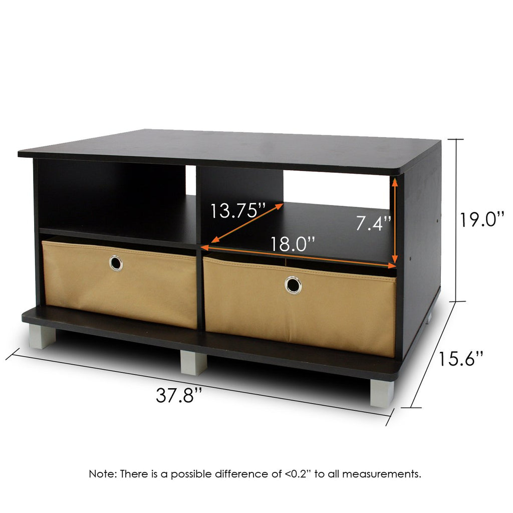 Espresso Brown Entertainment Center with 2 Bin Drawers W453797