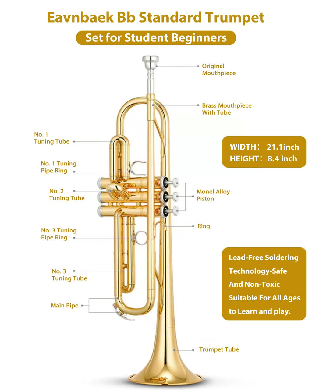 Standard Brass Trumpet Set T689