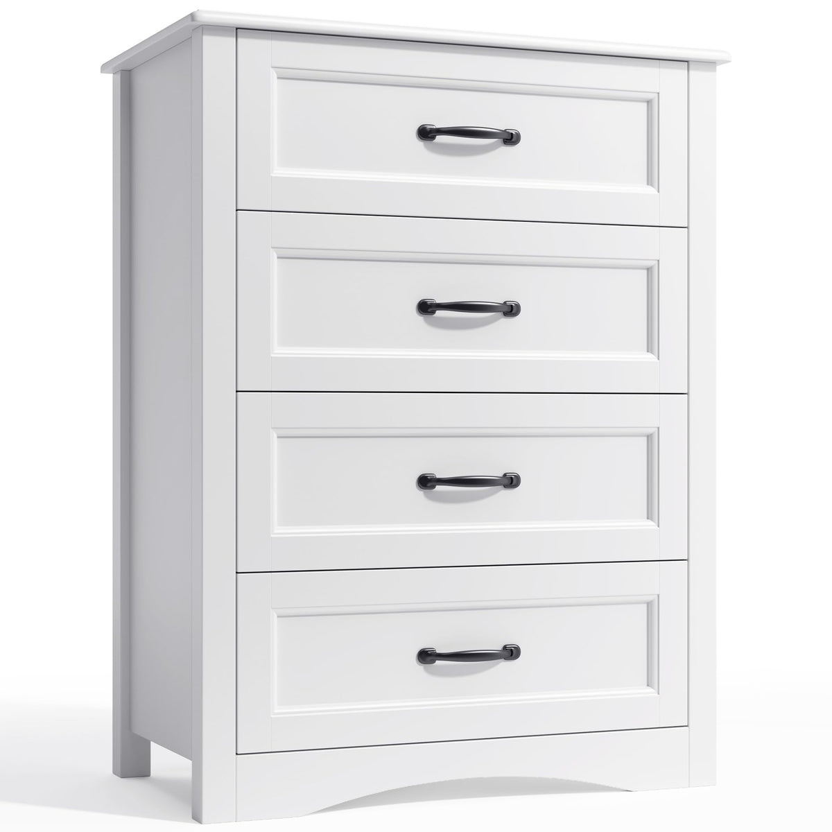 White 4 Drawer Wood Dresser T5816