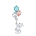 Clear Crystal Ornament with Blue and Pink Balloons P813446