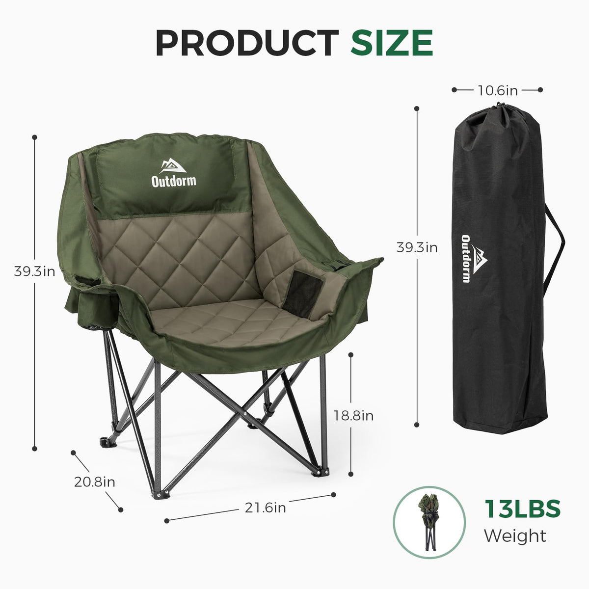 Oversized Camping Chairs 2 Pack V563558