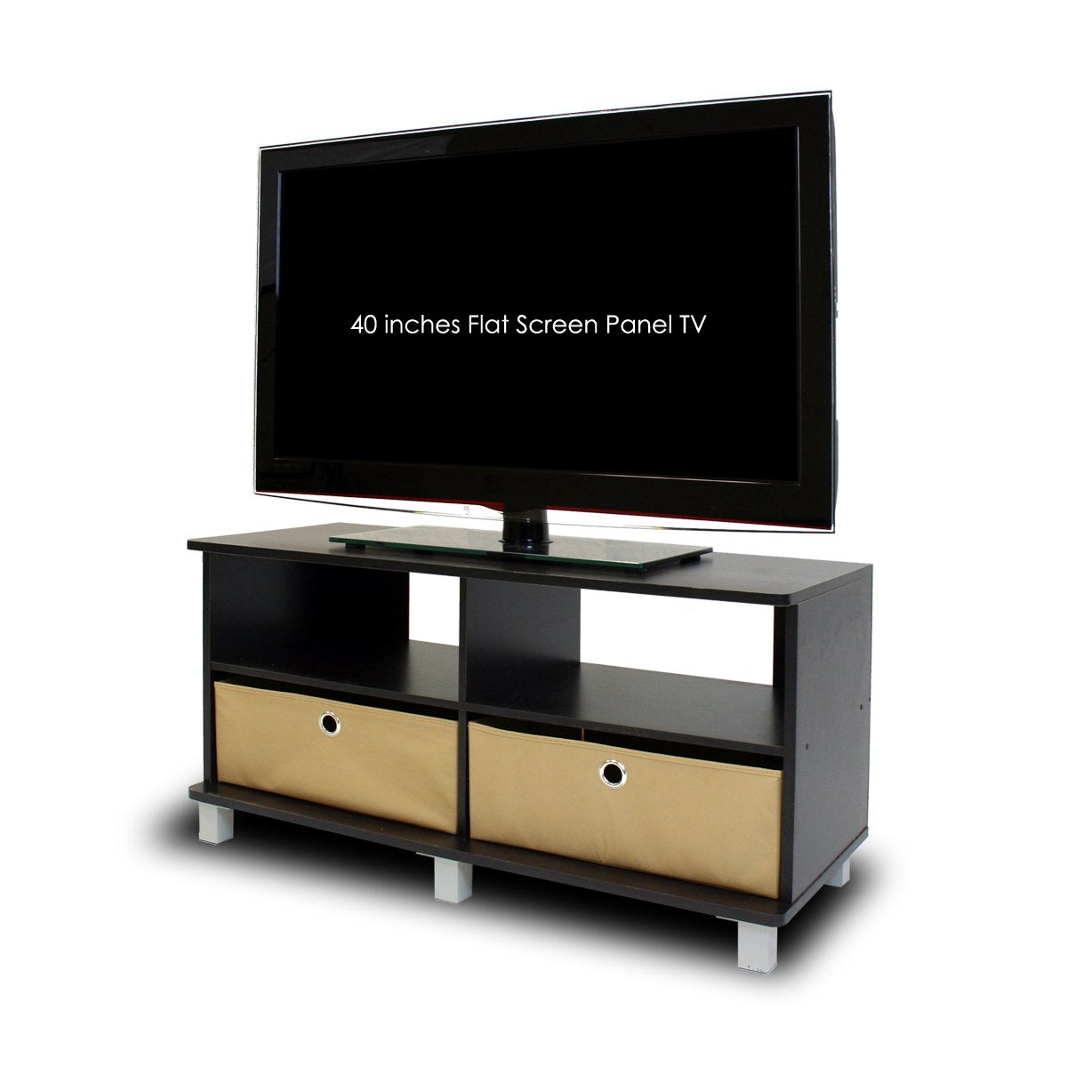 Espresso Brown Entertainment Center with 2 Bin Drawers W453797
