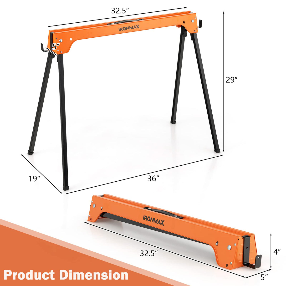 2 Pack Portable Foldable Saw Horses B6430