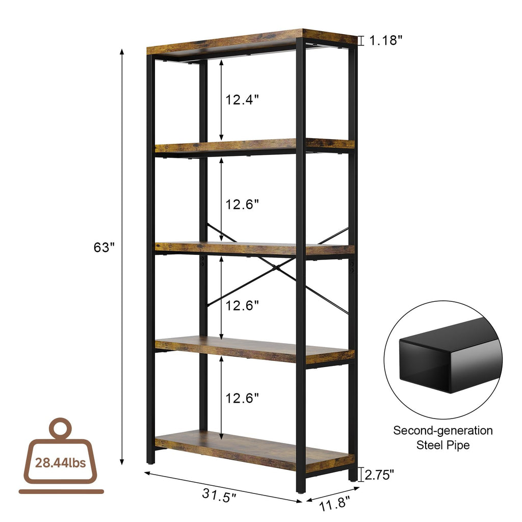 5-Tier Adjustable Bookshelf S5588