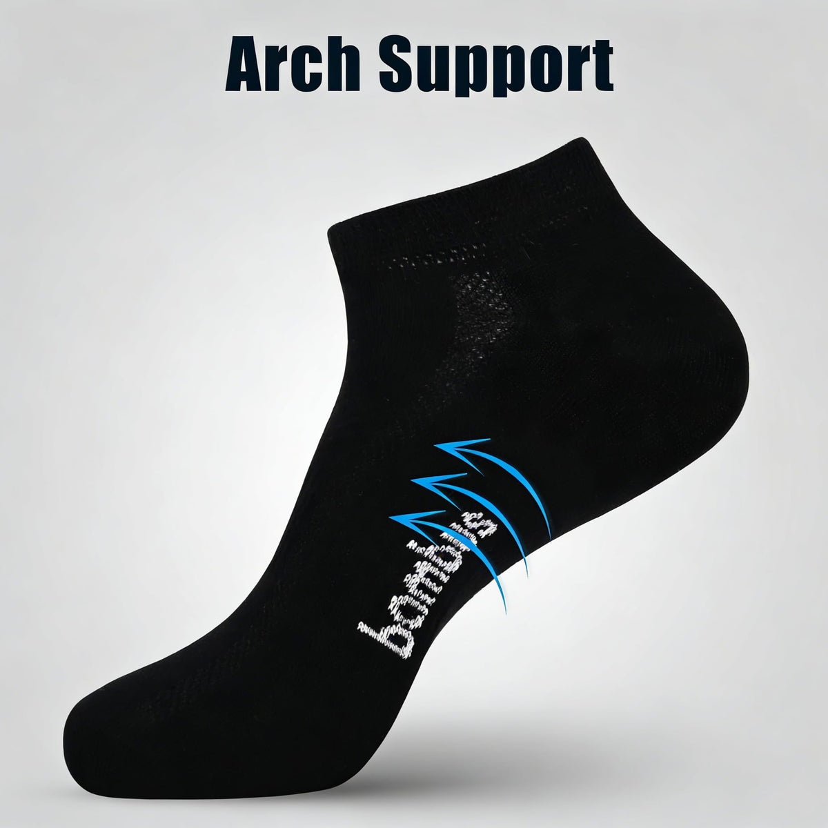 8 Pairs Bamboo Viscose Diabetic Ankle Socks Black Size 6-9 D59170