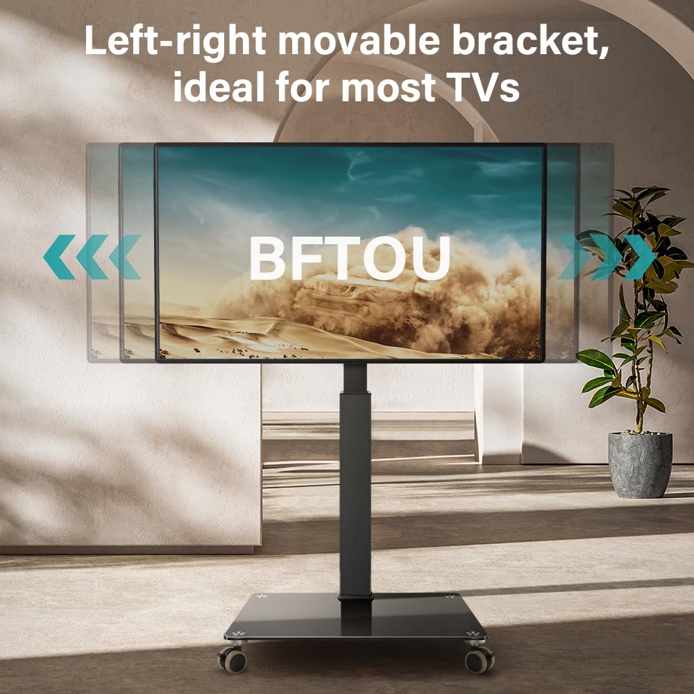Black Mobile TV Stand with Wheels A176856