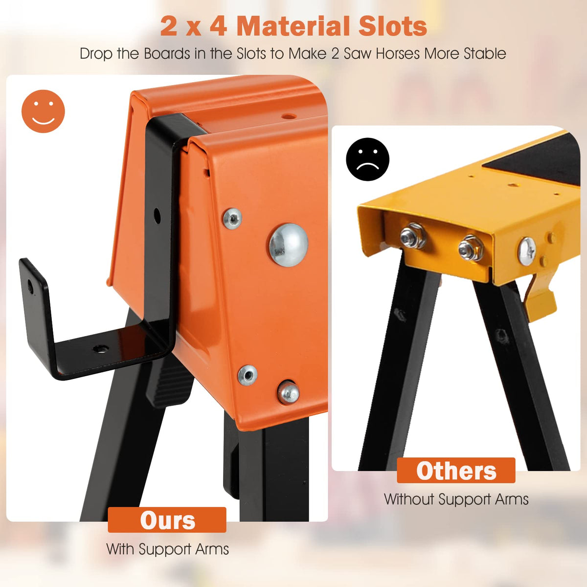 2 Pack Portable Foldable Saw Horses B6430