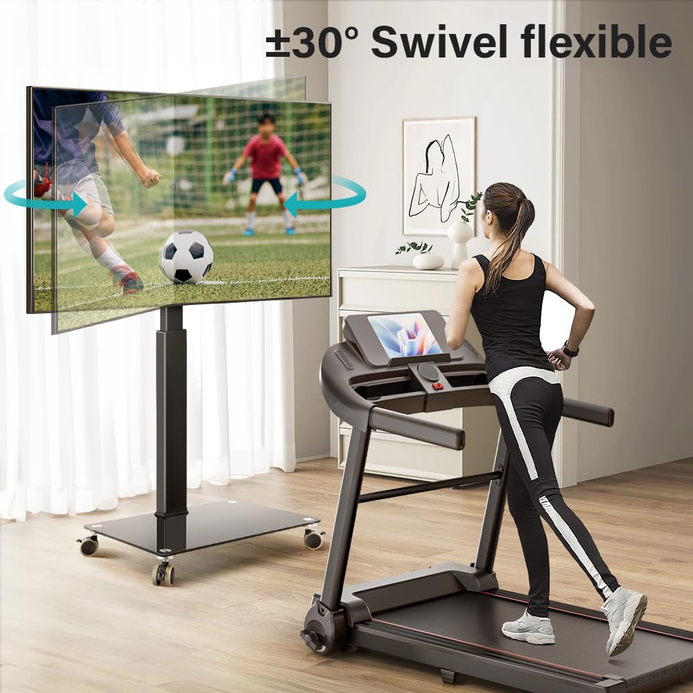 Black Mobile TV Stand with Wheels A176856