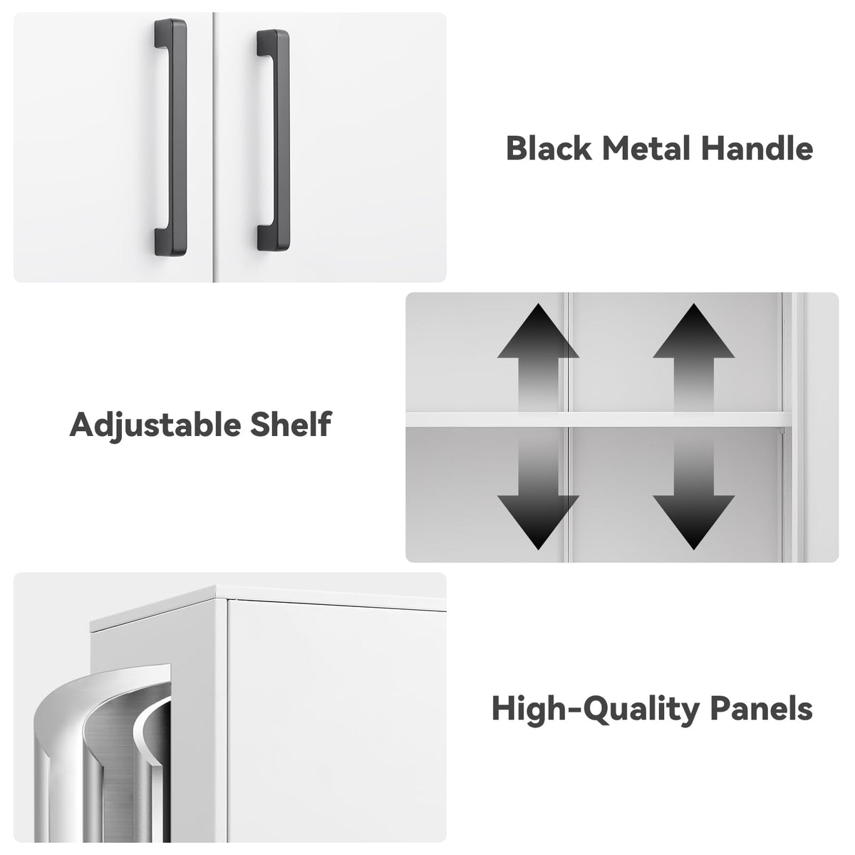 White Metal Wall Cabinet with Adjustable Shelf A13759