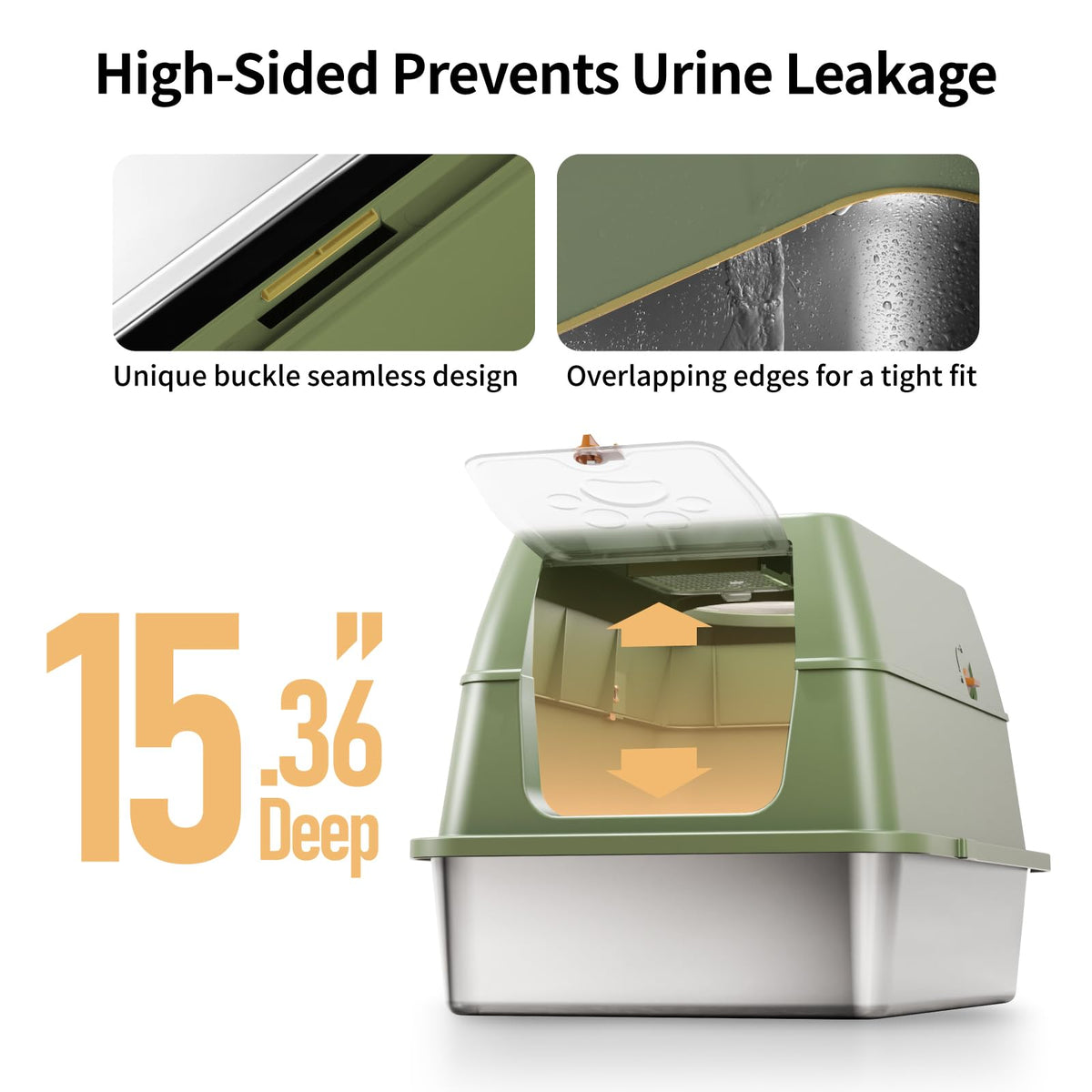 XL Enclosed Stainless Steel Cat Litter Box G1481