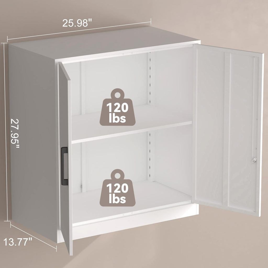 White Metal Wall Cabinet with Adjustable Shelf A13759