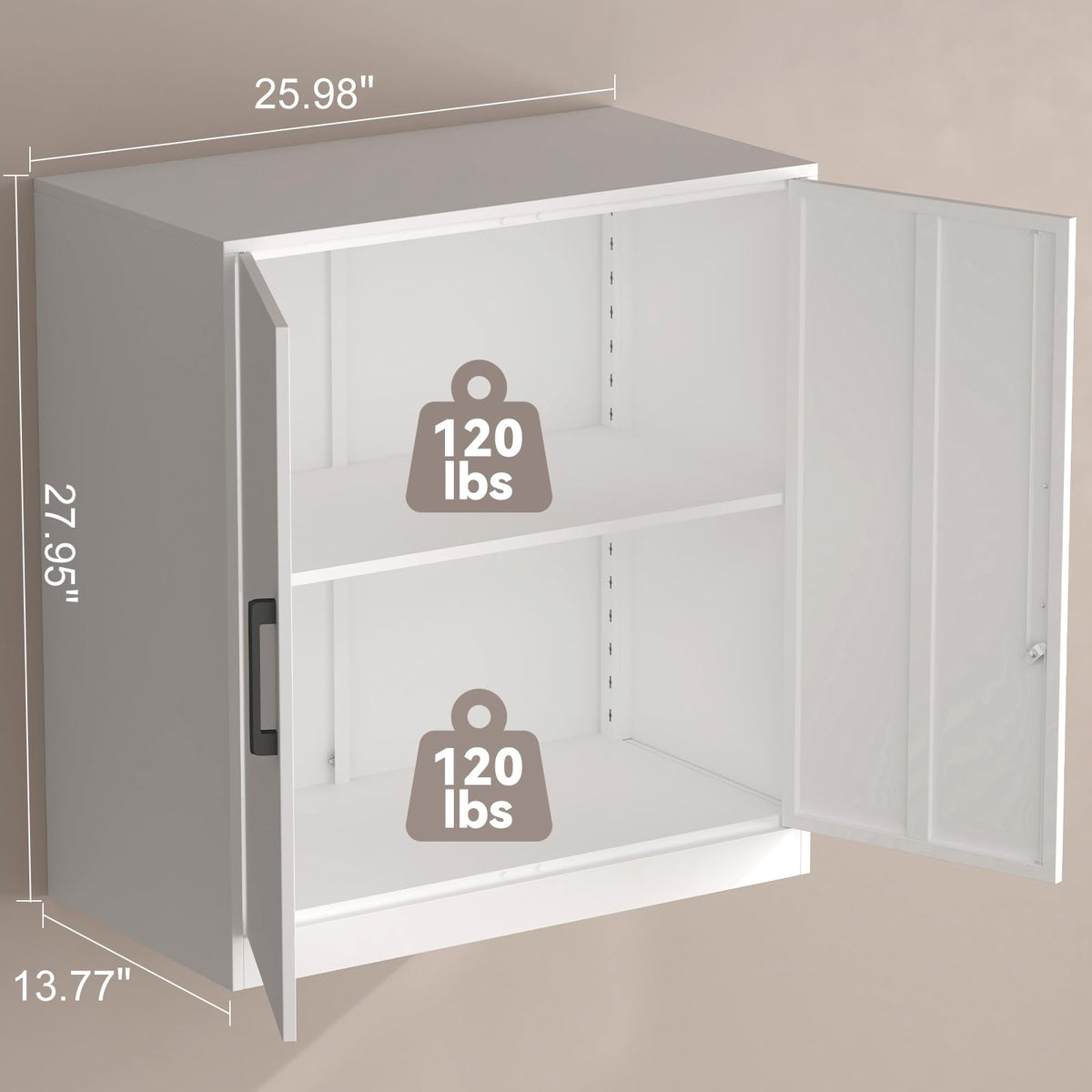 White Metal Wall Cabinet with Adjustable Shelf A13759