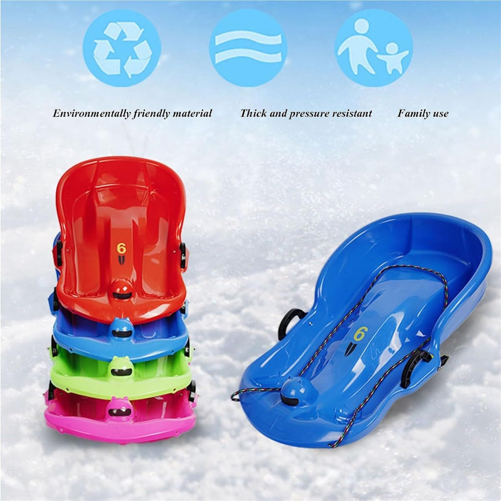 Plastic Toboggan Snow Sled with Pull Rope and Handle Z494