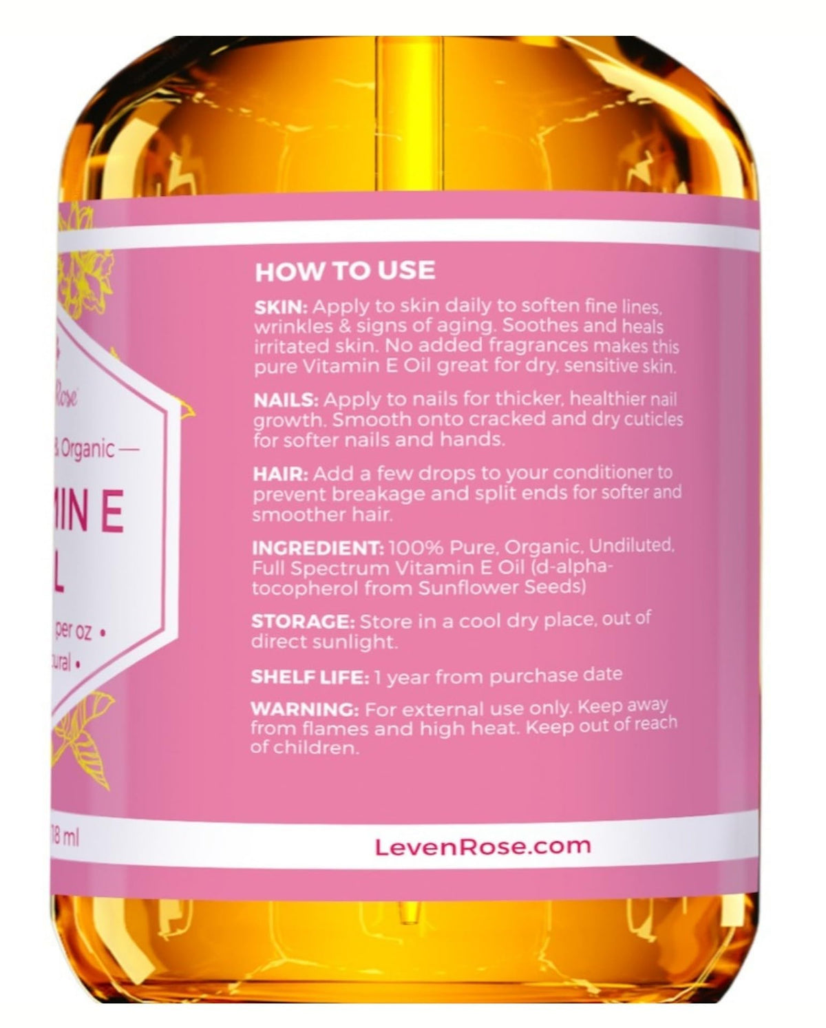 100% Natural Organic Vitamin E Oil 1 oz E7840