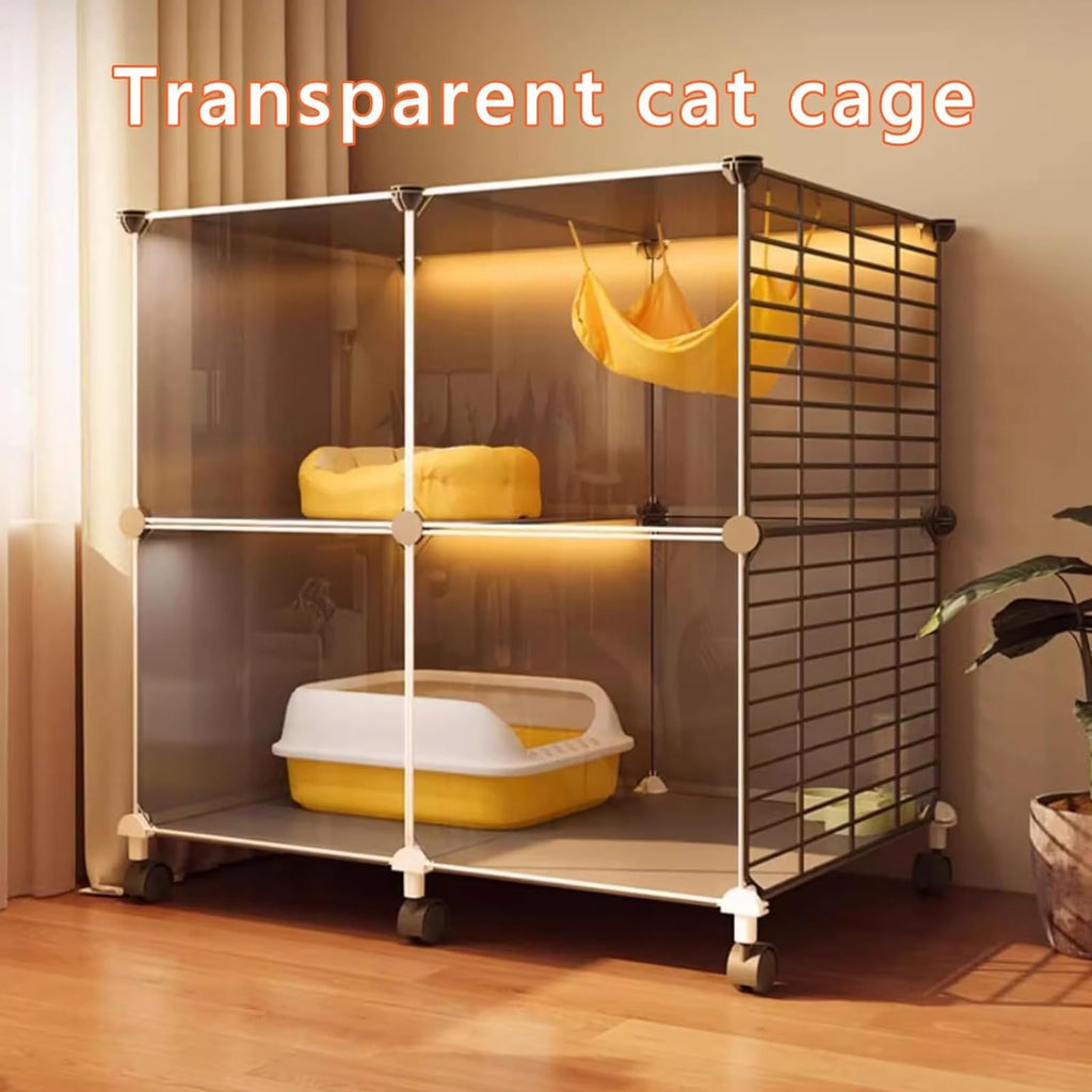 3 Tier Metal Cat Cage with Hammock and 4 Wheels Z942