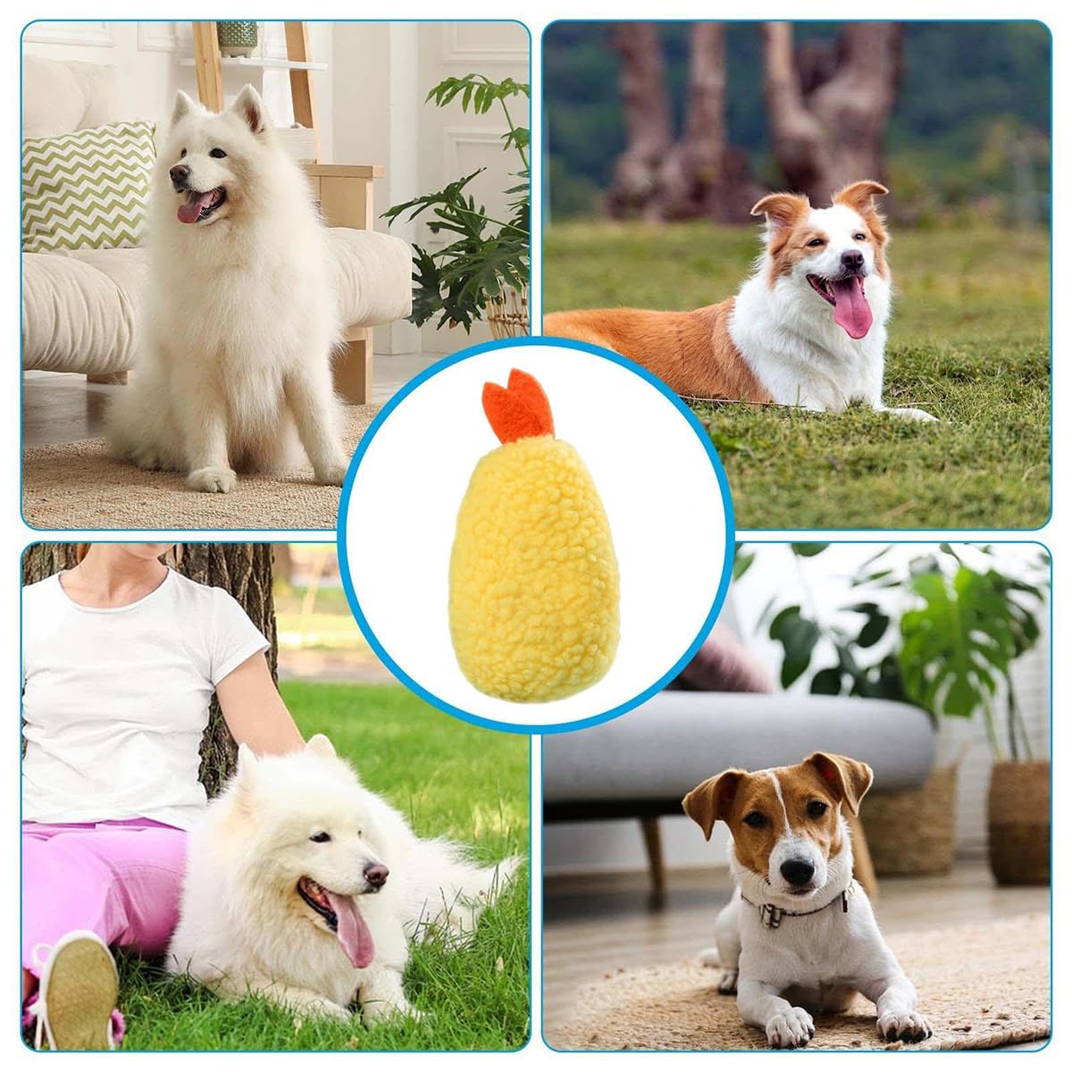 Fried Shrimp Shaped Plush Squeaky Dog & Cat Toy Z528
