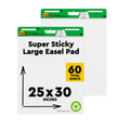 White Recycled Paper Easel Pad 25 in x 30 in 30 Sheets 2 Pads V3801