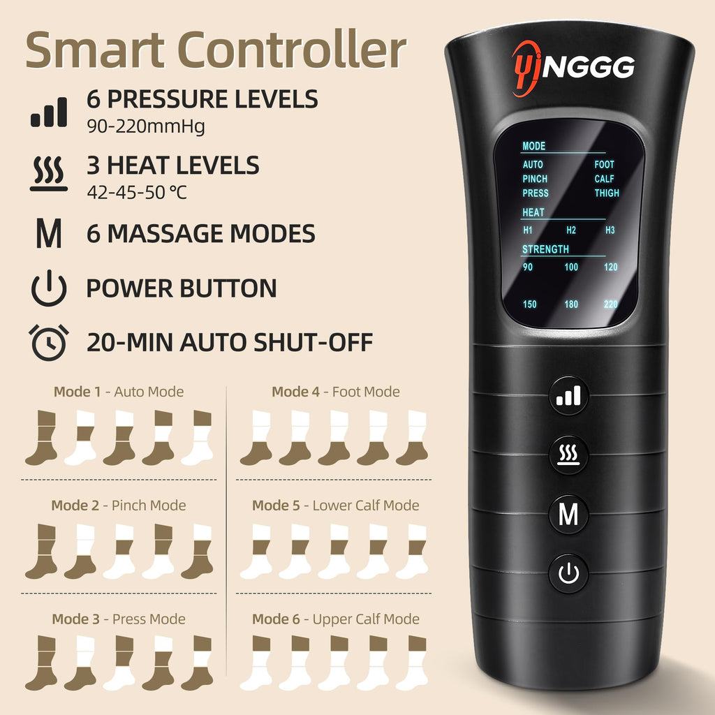 Leg Compression Massager with Heat, Foot & Calf Massager Boots S539