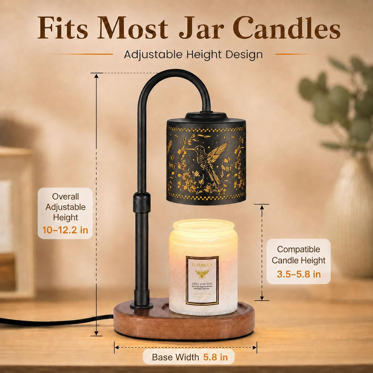Dimmable Candle Warmer Lamp with Timer Q507416