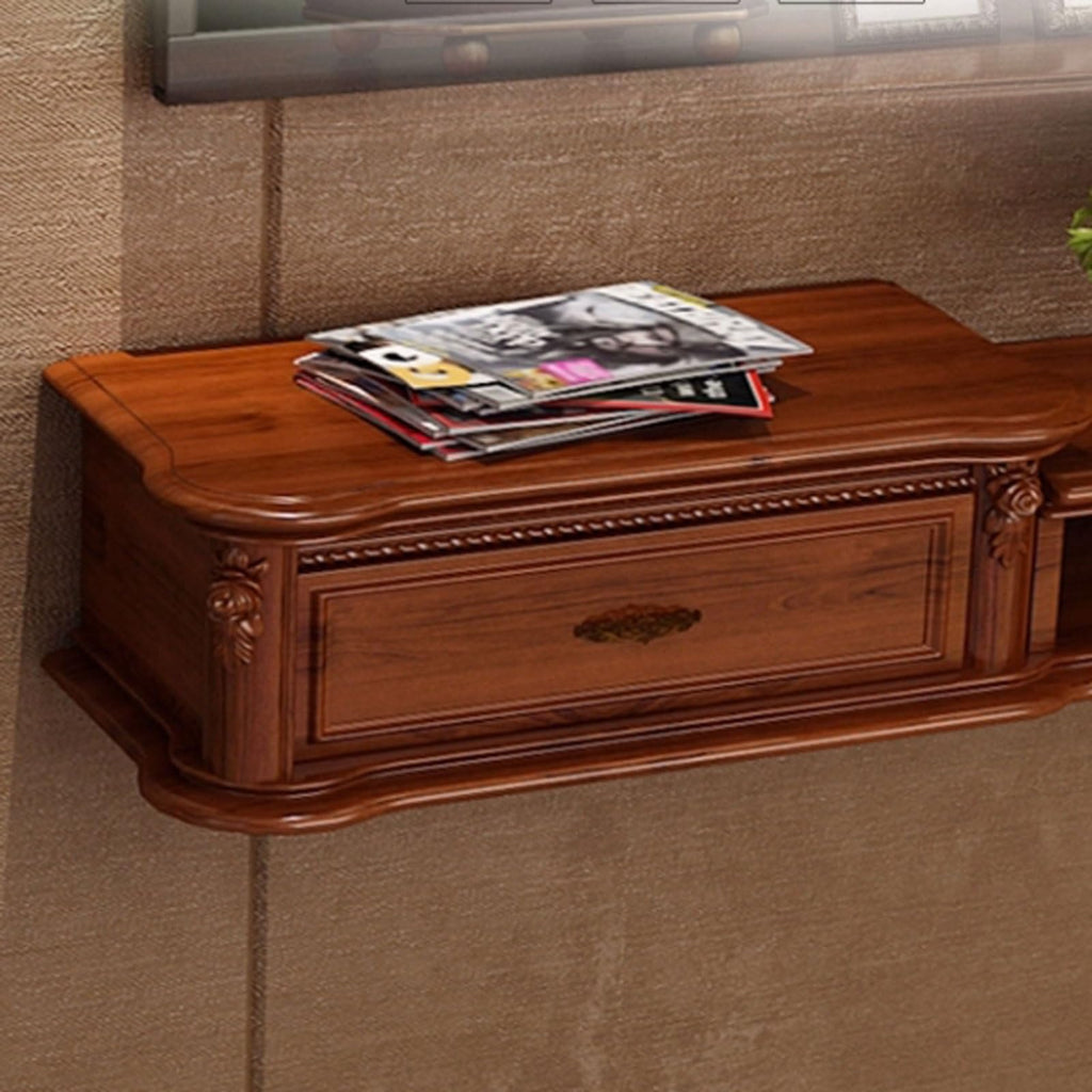 Wall Mounted TV Stand with Drawers and Open Storage Shelf I62702