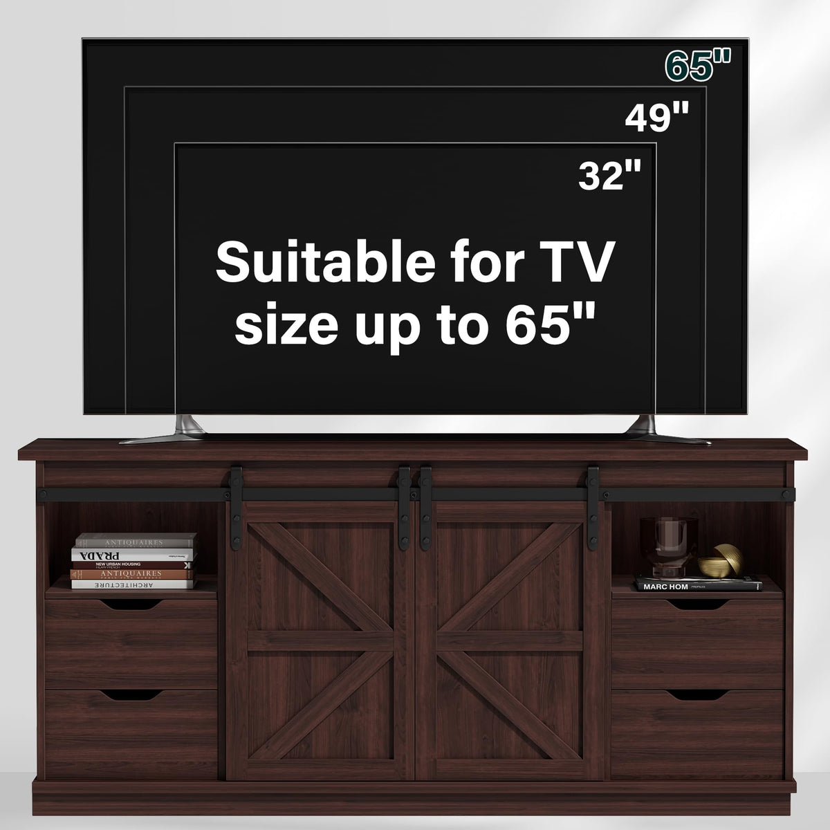 Rustic Oak 4 Drawer TV Stand X1228